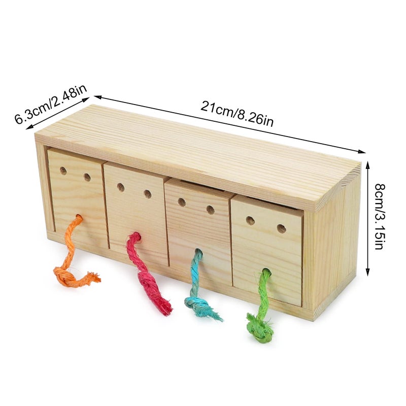 Litewoo Bird Foraging Feeder Toy Training Intelligence Box Wooden for Parrot Budgie Parakeet Cockatiel Conure African Grey Cockatoo Amazon Finch Canary - Image 2